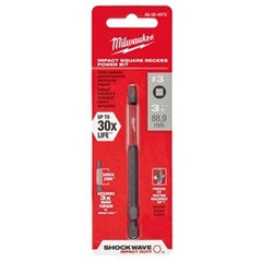 Milwaukee 48-32-4573 SHOCKWAVE 3-1/2 Impact Square Recess #3 Power Bit