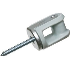 ARLINGTON 616 PORCELAIN WIRE HOLDER WITH RIVETED SCREW THROUGH HEAD 2-1/4 LAG SCREW