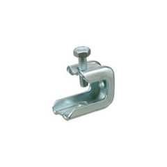 Arlington BC38 Beam Clamp. Plated Steel. 3/8 Threaded Rod Size. Static Load Rating 200lbs.