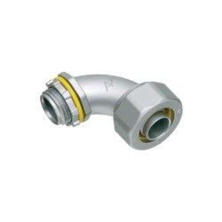 Arlington LT90125 Connector With 1-1/4 in Knockout, 90 Degrees, Die Cast Zinc