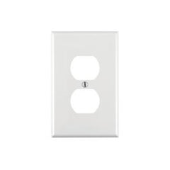 Leviton PJ8-W 1-Gang Duplex Receptacle Wallplate Midway Size White