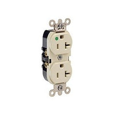 Leviton 8300-HR 20 Amp 125 Volt Heavy Duty Hospital Grade Duplex Receptacle Straight Blade Self Grounding Red