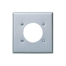 Leviton 84026 2-gang Flush Mount 2.15 Diameter, Device Receptacle Wallplate, Standard Size - Stainless Steel