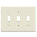 Leviton PJ3-I 3-Gang Toggle Switch Wallplate, Midway Size, Ivory