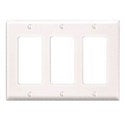 Leviton PJ263-W 3-Gang Decora/GFCI Decora Wallplate, Midway Size, White