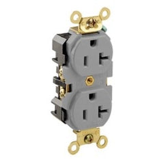 Leviton 5362-GY 20 Amp 125 Volt Industrial Heavy Duty Grade Straight Blade Duplex Receptacle