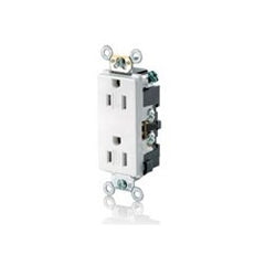 Leviton TDR15-W 15 Amp Duplex Receptacle 125 Volt Straight Blade Tamper Resistant