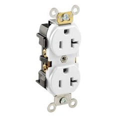 Leviton 5352-W 20 Amp 125 Volt Industrial Heavy Duty Grade Duplex Receptacle White