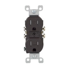 Leviton T5320 15 Amp, 125 Volt, Tamper Resistant, Duplex Receptacle, Residential Grade, Grounding, Brown