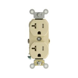 Leviton TCR20-I Duplex Self-Grounding Tamper Resistant Receptacle 20-Amp 125 Volt