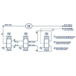 Leviton 5604-2T 4-Way AC Quiet Switch, 15 A, 120/277 Volt, Light Almond