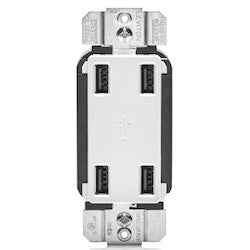 Leviton USB4P-W 4-Port USB Charger 4.2A 125V 25W