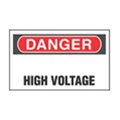 Panduit PLD-43 Electrical Label in Dispenser, 1 in X 1 1/2 in, DANGER HIGH VOLTAGE