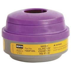 HONEYWELL 7583P100L North N Series, Organic Vapor, Chlorine, Hydrogen Chloride, Sulfur Dioxide, Hydrogen Fluoride, Chlorine Dioxide And P100 Cartridge/filter Combination (2/pk)
