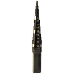 Klein KTSB01 Step Drill Bit Double-Fluted #1 1/8 to 1/2-Inch