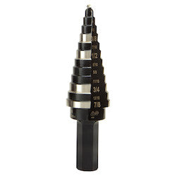 Klein Tools KTSB14 Step Drill Bit #14 Double-Fluted 3/16 to 7/8-Inch