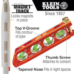 Klein Tools 935AB4V ACCU-BEND Level, 4 Vial, REM