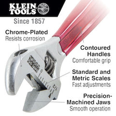 Klein D507-6 Adjustable Wrench Extra Capacity 6-1/2 Inch