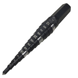 Klein KTSB01 Step Drill Bit Double-Fluted #1 1/8 to 1/2-Inch