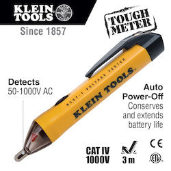 Klein NCVT-1 Non-Contact Voltage Tester, 50 to 1000 VAC Maximum Measurable Voltage