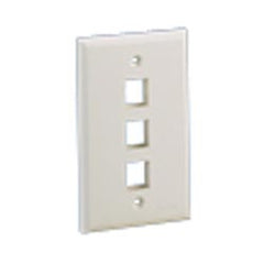 Panduit NK3FNEI NetKey 3-Port Faceplate, Ivory