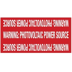 HellermannTyton 596-00207 Solar Marker, Non-Adhesive, WARNING: PV POWER SOURCE, 4 x 2, Red, 25/pkg