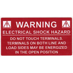 HellermannTyton 596-00233 Solar Label WARNING ELECTRICAL SHOCK HAZARD 3.75 x 2 Inch