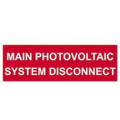 HellermannTyton 596-00243 Solar Label, Reflective, 2017 Code, MAIN PV SYSTEM DISCONNECT, 5.5 x 1.75, Red