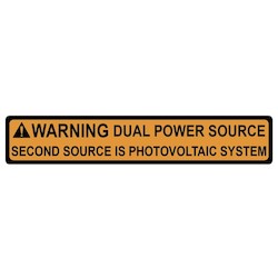 HellermannTyton 596-00495 Solar Label, 2017 Code, WARNING DUAL POWER SOURCE SYSTEM, 4.125 x .75, REPLACEMENT MPN