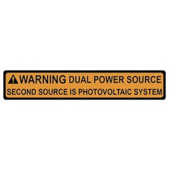 HellermannTyton 596-00495 Solar Label, 2017 Code, WARNING DUAL POWER SOURCE SYSTEM, 4.125 x .75, REPLACEMENT MPN