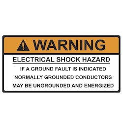 HellermannTyton 596-00498 Solar Label Warning Grounded Conductors Energized 4.125 x 2 Inch Replacement MPN