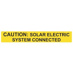 HellermannTyton 596-00613 Solar Label Reflective CAUTION SOLAR ELECTRIC SYSTEM CONNECTED 6.5 x 1 Roll