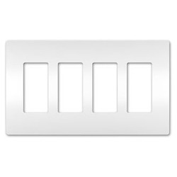 Pass & Seymour RWP264W Screwless Wallplate 4 Gang 8.59 Width x 4.94 Height