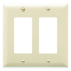 Pass & Seymour TP262I 2-Gang Wallplate Standard Nylon Ivory