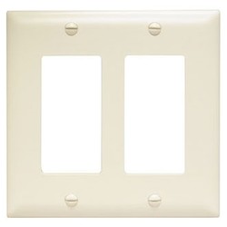 Pass & Seymour TP262LA Wallplate, Standard, 2 Gangs, Thermoplastic, Light Almond