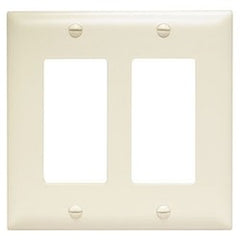 Pass & Seymour TP262LA Wallplate, Standard, 2 Gangs, Thermoplastic, Light Almond