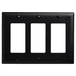 Pass & Seymour TP263BK 3Gang Wall Plate, Decorator, Nylon, Standard - Black