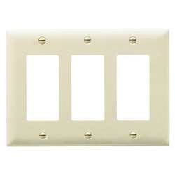 Pass & Seymour TP263I Decorator Wallplate, Standard, 3-Gang, Ivory