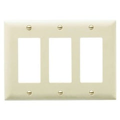 Pass & Seymour TP263I Decorator Wallplate, Standard, 3-Gang, Ivory