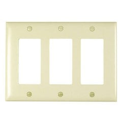 Pass & Seymour TP263LA Decorator Wallplate, Unbreakable, 3-Gang, 0.07 Nylon 6, Light Almond