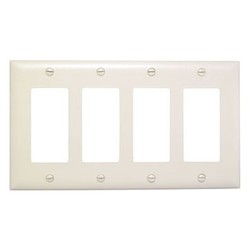 Pass & Seymour TP264LA Decorator Wallplate, Unbreakable, 4-Gang