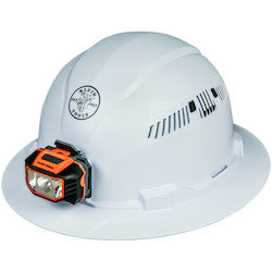 Klein Tools 60407 Hard Hat Vented Full Brim Headlamp