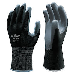 Showa 370BL-08 Atlas Assembly Grip Nitrile-Coated Gloves Large Black/Gray