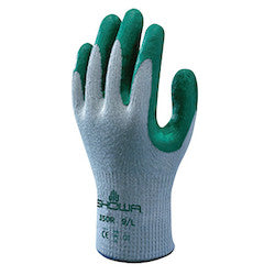 Showa 350L-09 Atlas Fit 350 Nitrile-Coated Gloves Large Gray/Green