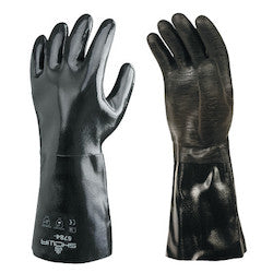 SHOWA 6784-10 Neoprene Protective Gloves Black Smooth Large