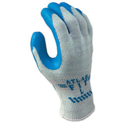 SHOWA 300M-08 Atlas Fit 300 Rubber-Coated Gloves Medium Blue/Gray