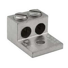 Ilsco AU-0 Mechanical Lug, 2-Conductor, 1-Hole Mount, Aluminum, 14-1/0 AWG