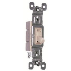 Pass & Seymour 660LAG Toggle Switch, Self-Grounding Type, 1 Pole, 120 VAC, Light Almond