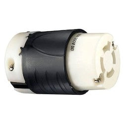 Pass & Seymour L1520C Turnlok Connector 250VAC 20A 2 Pole 3 Wire Black/White