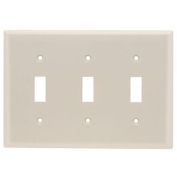 Pass & Seymour TP3LA 3Gang Wall Plate, Toggle Switch, Nylon, Standard - Light Almond